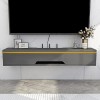 EsEntL Étagère TV Murale Centre de Divertissement Console Multimédia en Bois Meuble de Rangement Meuble TV Flottant Meuble de
