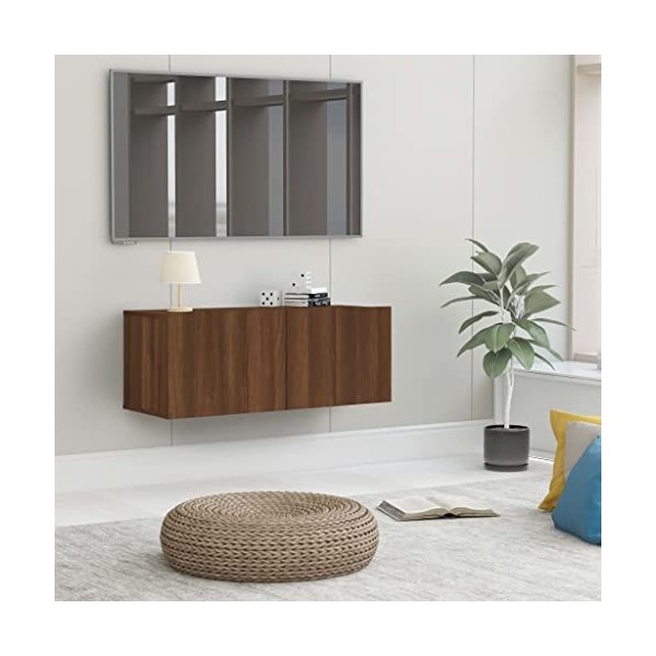 Meuble TV Chêne marron 80x30x30 cm Bois dingénierie