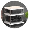 Support Darmoire Audio en MDF avec Pieds Absorbant Les Chocs – Support pour Tourne-Disque à 4 Couches, étagère pour Amplific
