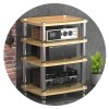 Support Darmoire Audio en MDF avec Pieds Absorbant Les Chocs – Support pour Tourne-Disque à 4 Couches, étagère pour Amplific