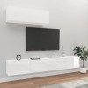 Camerina Ensemble de Meubles TV 3 pcs Blanc Brillant Bois dingénierie,Table Television Salon,Meuble Télé Haut,Meuble TV Haut