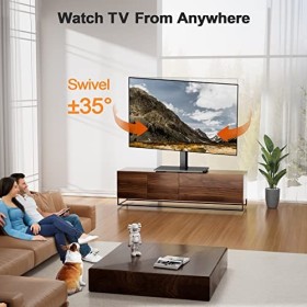 Perlegear Support TV sur Pied TV Universel Pivotant pour TV de 37 à 65/70 Pouces Plats ou Incurvés TVs avec Réglage en Hauteu