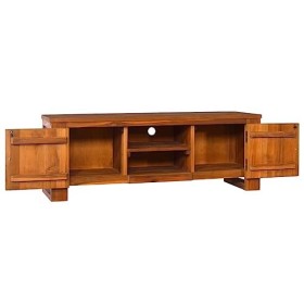Meuble TV, Banc TV Support de Télévision Table TV Bas Armoire Basse Meuble TV 110x30x40 cm Bois de Teck Massif