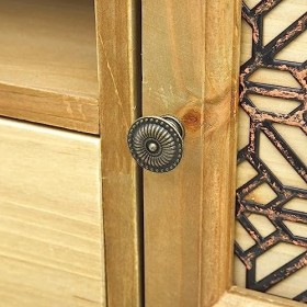 JUNZAI Meuble TV Marron sculpté 120x30x42 cm Bois,Meuble TV Étagère,Meuble dangle TV,Meuble Haut Salon