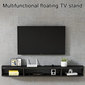 Meuble TV Flottant Étagère TV Murale Composant Darmoire De Centre De Divertissement, Étagère TV Flottante pour Unité De Stoc