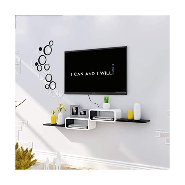 MABIBI Meuble TV mural pour salon, meuble TV, étagère de rangement, lecteur DVD/Blu-Ray, boîte de télévision satellite, boîte
