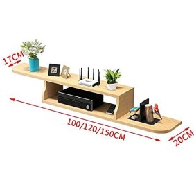 MABIBI Meuble TV pour salon mural - Meuble TV flottant - Meuble TV mural en bois massif - Étagère murale - Décoration murale 