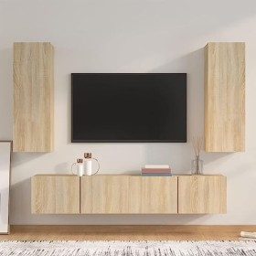 VEEKI Meuble TV, Meuble TV Suspendu, Meuble TV Industriel, Meuble TV Bois, Meuble Chambre, Convient pour Salon ou Chambre, En