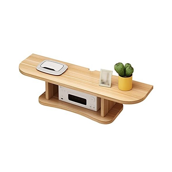 EsEntL Étagère TV Murale, Meuble TV Flottant en Panneau Haute densité avec Trou pour Fil, pour Lecteur DVD Blu-Ray, boîtier T