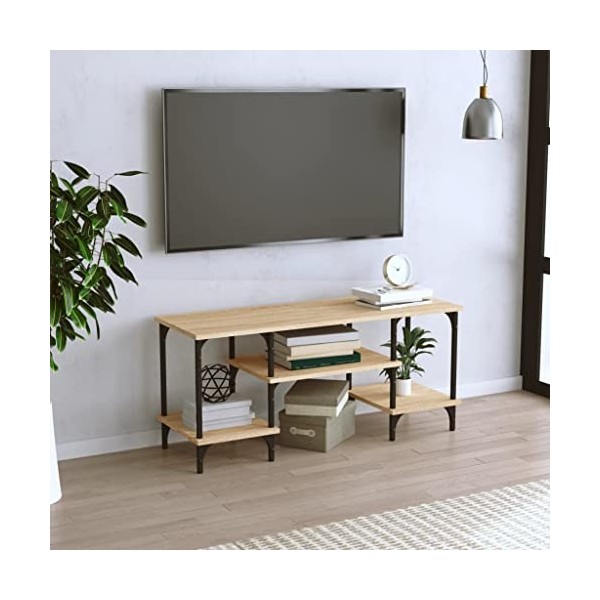 Meuble TV,Étagère TV Flottante, Support de Télévision Flottant Fixé au Mur Centre de Console Multimédia de Divertissement Gra