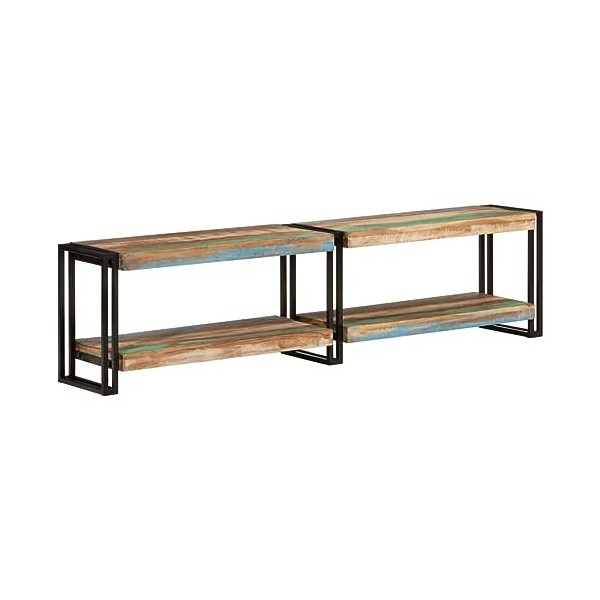 GuyAna Meuble TV 160x30x40 cm Bois Massif de récupération,Meuble TV,Table Basse Salon Meuble TV,Table Basse LED Couleurs