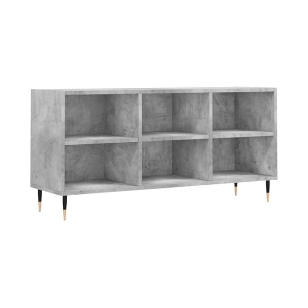 Meuble TV Gris béton 103,5x30x50 cm Bois dingénierie - Banc TV, Meuble TV Suspendu, Convient pour Salon ou Chambre