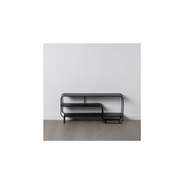 Tousmesmeubles Meuble TV métal Noir - Urban - L 110 x l 30 x H 50 cm - Neuf