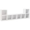 Gecheer Meubles TV 4 pcs Blanc Brillant 72x35x36,5 cm Aggloméré Banc TV, Support de Télévision pour Salon, Chambre Meubles