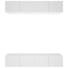 WREWING Meuble TV,Support pour Téléviseur Jusqu’à 50-80 Pouces,Table Télé avec Étagères Réglables,Bas Table TV Support de Tél