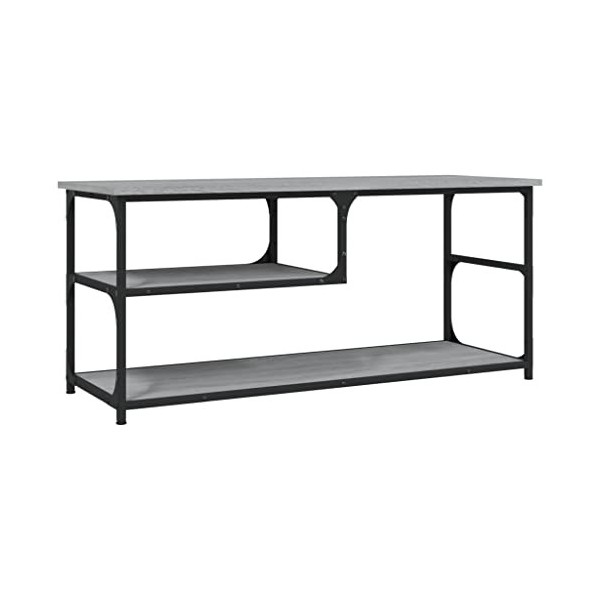 vidaXL Meuble TV Sonoma Gris 103x38x46,5 cm Bois dingénierie et Acier