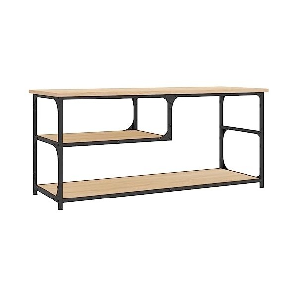 vidaXL Meuble TV Sonoma Gris 103x38x46,5 cm Bois dingénierie et Acier