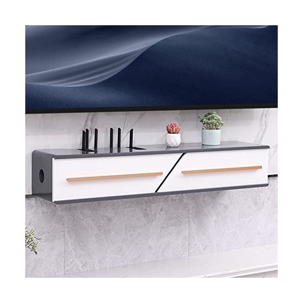 EsEntL Unité de télévision Murale 23,6/31,4/39,3 Pouces, étagère de décodeur, boîte de routeur WiFi, étagère de télévision Fl