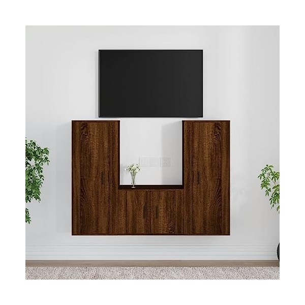 VEEKI Meuble TV, Meuble TV Suspendu, Meuble TV Industriel, Meuble TV Bois, Meuble Chambre, Convient pour Salon ou Chambre, En