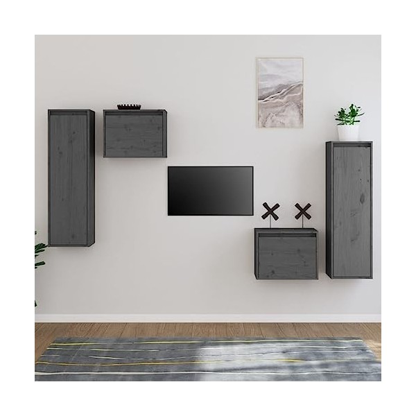 VEEKI Meuble TV, Meuble TV Suspendu, Meuble TV Industriel, Meuble TV Bois, Meuble Chambre, Convient pour Salon ou Chambre, Me