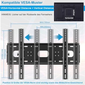 JXMTSPW Support mural inclinable pour TV de 42 à 85 pouces - Support universel pour TV plasma LCD LED plat incurvé jusquà 10