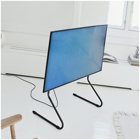 Pedestal Sway Meuble TV Haut Noir | Support Tele pour Les Ecrans de 40 à 70 Pouces | Pied TV au Design Danois | Meubles de 