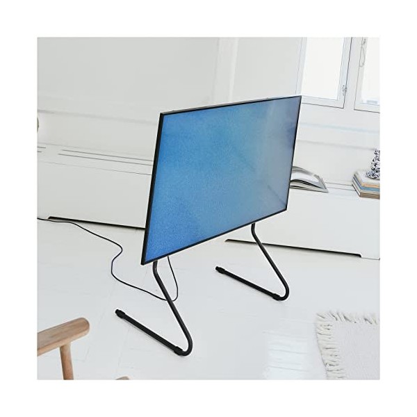 Pedestal Sway Meuble TV Haut Noir | Support Tele pour Les Ecrans de 40 à 70 Pouces | Pied TV au Design Danois | Meubles de 