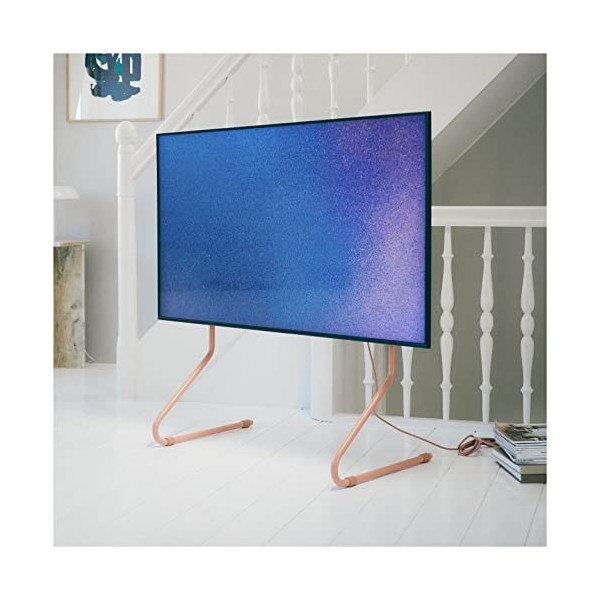 Pedestal Sway Meuble TV Haut Noir | Support Tele pour Les Ecrans de 40 à 70 Pouces | Pied TV au Design Danois | Meubles de 