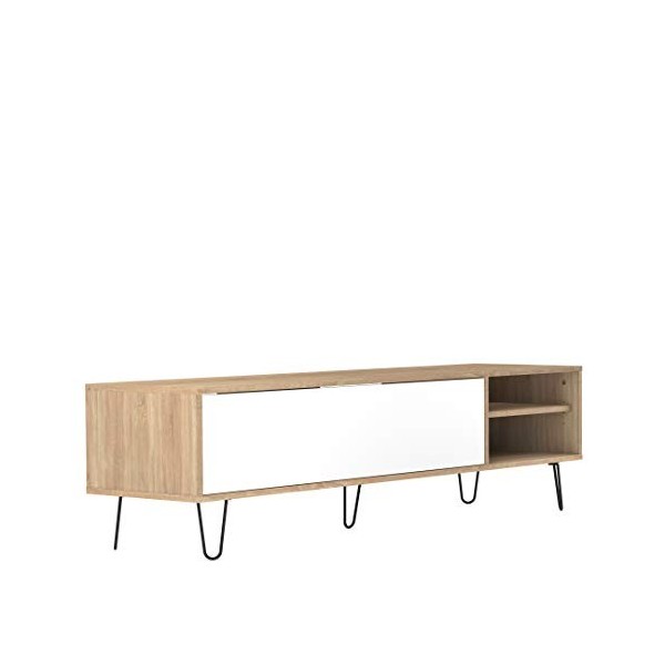 Temahome 3370A1021A01 Aero Meuble Tv Panneaux de Particules Mélamines Chêne Naturel 165 X 40 X 43,5 Cm