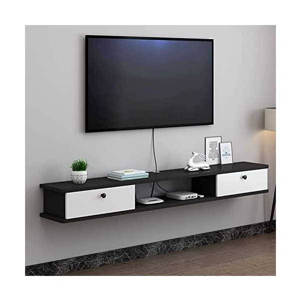 URBERY Meuble TV Flottant Étagère pour Composants Console multimédia Murale Centre de Divertissement Jeux Grande étagère de R