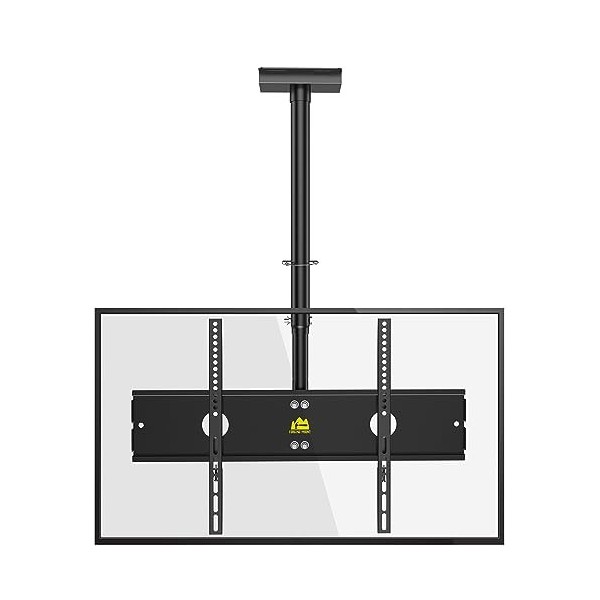 Support TV Plafond Support TV Plafond réglable en Hauteur, pivotant et inclinable pour TV 40-65 Pouces Plate et incurvée jusq