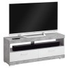 Meuble TV Cristal 120cm - béton/Blanc Brillant