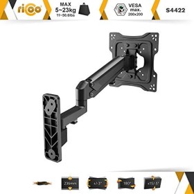 RICOO Support Mural pour Moniteur S4422 orientable inclinable écran PC 23-43" 58-109cm Bras articulé TV LCD LED VESA 75 x 7