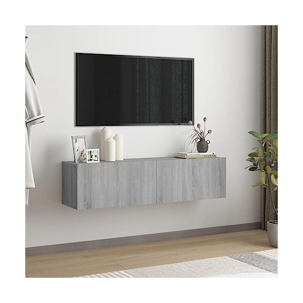 Maxspace TV Meuble, Meuble Tele, Meuble TV Chambre, Meuble TV IindustrielArmoire Murale TV Sonoma Gris 120x30x30 cm Bois din