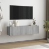 Maxspace TV Meuble, Meuble Tele, Meuble TV Chambre, Meuble TV IindustrielArmoire Murale TV Sonoma Gris 120x30x30 cm Bois din