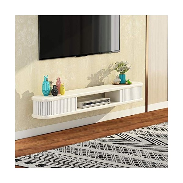 Support TV Flottant Console de télévision Murale Console multimédia avec étagère de Rangement Ouverte Console Murale/Audio Co