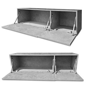 Melko Arteferretto Meuble TV bas en bois avec vérins à gaz Gris béton Env. 120 x 40 x 33 cm 120 cm