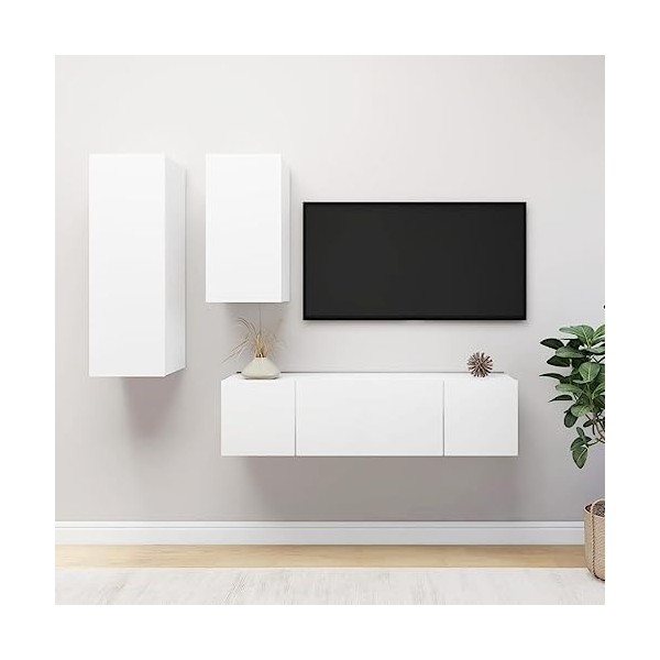 VEEKI Meuble TV, Meuble TV Suspendu, Meuble, Meuble TV avec Rangement,Meuble Industriel, Convient pour Salon ou Chambre, Ense