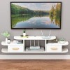 Meuble TV flottant, meuble TV mural, étagère murale de fond pour meuble suspendu TV, grande capacité, forte capacité de charg