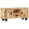 MOONAIRY Meubles TV Meuble TV Bois de manguier Brut 120 x 30 x 50 cm