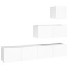Ensemble de Meubles TV 4 pcs Blanc Bois dingénierie - Meuble télé, Meuble TV Industriel, Meuble Chambre, Convient pour Salon