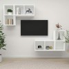 Gecheer Meubles TV muraux Lot de 4 Aggloméré Banc TV, Support de Télévision pour Salon, Chambre Meubles
