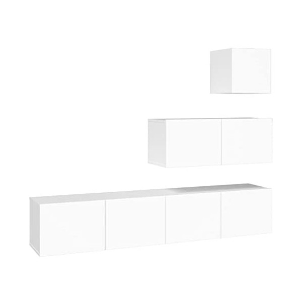 WREWING Meuble TV,Support pour Téléviseur Jusqu’à 50-80 Pouces,Table Télé avec Étagères Réglables,Bas Table TV Support de Tél