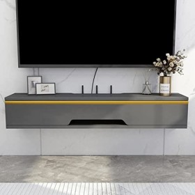 EsEntL Étagère TV Murale Centre de Divertissement Console Multimédia en Bois Meuble de Rangement Meuble TV Flottant Meuble de