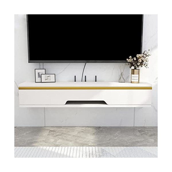 EsEntL Étagère TV Murale Centre de Divertissement Console Multimédia en Bois Meuble de Rangement Meuble TV Flottant Meuble de