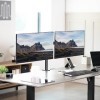 VIVO Support de bureau double écran, robuste, entièrement réglable, compatible avec 2 écrans LCD LED jusquà 32", noir, STAND