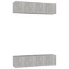 Gecheer Meubles TV 4 pcs Gris béton 60x30x30 cm Aggloméré Banc TV, Support de Télévision pour Salon, Chambre Meubles