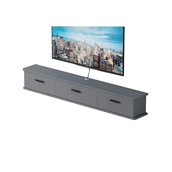 EsEntL Meuble TV Mural Meuble TV Flottant Mural, Meuble TV pour Centre de Divertissement avec 3 Portes, Salon, Chambre à Couc