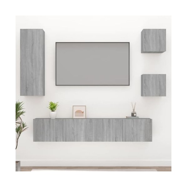 Meuble TV,Étagère TV Flottante, Support de Télévision Flottant Fixé au Mur Centre de Console Multimédia de Divertissement Gra