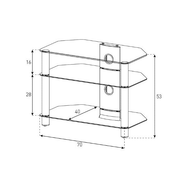 Sonorous Neo 370 Meuble TV avec support pour écrans jusquà 37" Noir